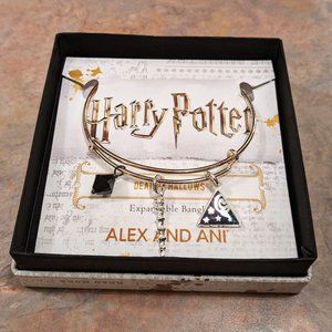Alex and Ani Harry Potter Deathly Hallows Bracelet -- Adjustable Silver Bangle,
